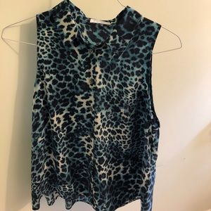 Equipment printed sleeveless top